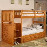 Honey Twin Over Twin Staircase Bunk Bed