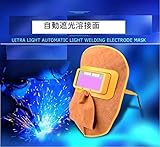 新型　牛革溶接自動遮光溶接面　自動変色　大人気