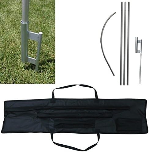 Commerical Swooper Flag Pole, Ground Spike &amp; Black Carrying Case