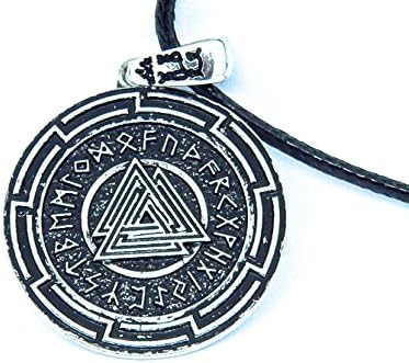 Viking Medallion Valknut with Rune Symbols