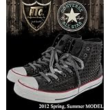 【HTC】 2012s/sモデル フルスタッズブラックハイカットスニーカー/CONVERSEコラボレーション