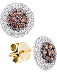 0.77CTW COGNAC DIAMOND LADIES FASHION EARRINGS