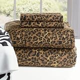 BrylaneHome 300- TC Animal Print Sheet Sets (LEOPARD,QUEEN)