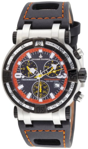Chase-Durer Men's 224.2BO-LEA Trackmaster Pro Chronograph 2nd Edition Orange-Stitched Leather Watch Chase-Durer Men's 224.2BO-LEA Trackmaster Pro Chronograph 2nd Edition Orange-Stitched Leather Watch