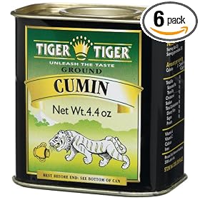 Tiger Tiger Indian Spices, Ground Cumin, 4.4-Ounce Tins (Pack of 6)