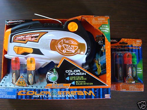 Banzai Color Stream Battle Blaster With 3 Bonus Color Jet Cartridges Included