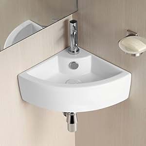 465mm BATHROOM WALL HUNG CLOAKROOM CERAMIC COMPACT CORNER ...