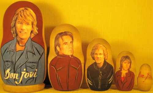 Bon Jovi Russian Nesting Doll Hand Made 5 Pcs / 6 - 7 in * #m1v10