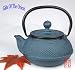 Tetsubin Japanese style Cast Iron blue hobnail teapot kettle 0.6 litre