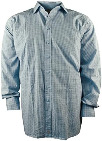 Thomas Dean TD Men's Big & Tall Geometric Print Long-Sleeve Woven Shirt-B-3XB