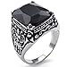 KONOV Mens Stainless Steel Ring, Vintage Engraved Fleur De Lis Dragon Claw, Black Silver, Size 10