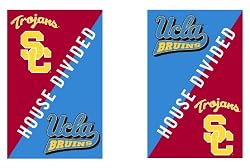 UCLA and Southern Cal - House Divided Flag - Garden Size