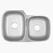 Kindred UC2132/90K/E 21-by-32-Inch Undermount Double Bowl Kitchen Sink, Silk