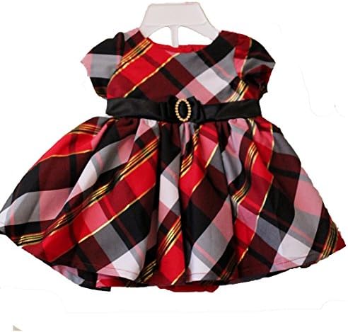 Baby Girl Red Plaid Holiday Dress (0 - 3 Months)