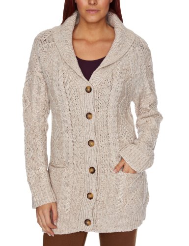 Lee Damen Strickjacke  CHUNKY CARDI - L441OFWB, Gr. 36/38 (S), Beige (ECRU MELE) Preisvergleich