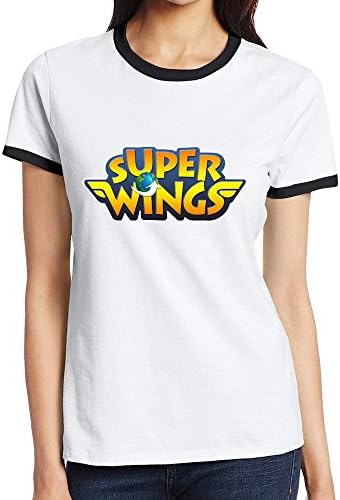 Womens Super Wings Baseball T Shirt Black