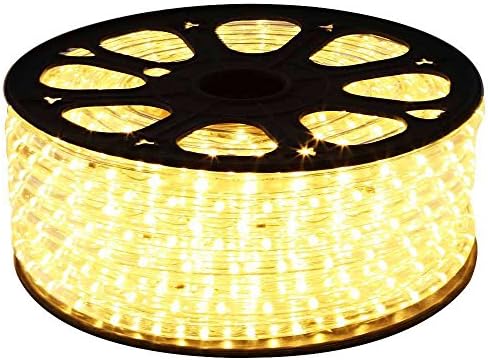 XeeStore Led Rope Light Rope Lighting 150ft Warm White 2-Wire LED Rope Light Flexible Home Outdoor