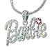 Nicki Minaj Barbie Multicolor Crystal Pendant Charm Silver-tone 22" Franco Chain