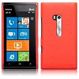 NOKIA LUMIA 900 ORANGE TEXTURED PU LEATHER BACK COVER CASE, IN QUBITS RETAIL PACKAGING