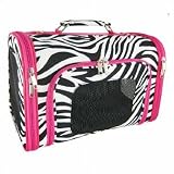 Pet Dog Cat Carrier Zebra Hot Pink Large
