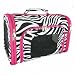 Pet Dog Cat Carrier Zebra Hot Pink Small