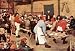 Professionally Framed Pieter Bruegel Country Wedding Art Print Poster - 11x17 with RichAndFramous Black Wood Frame