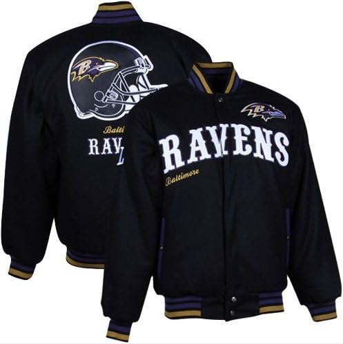NFL Men's Baltimore Ravens First Down Wool Jacket (Black, Large)