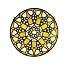 20H X 20W Knotwork Trance Medallion Stained Glass Window
