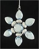 3.5 Winter Frost Blue Snowflake Gem Christmas Ornament