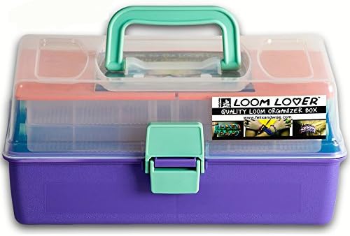 Felix and Wise Loom Lover Organizer Box, Purple/Sage with 2 Citrus Cool Craft Mats