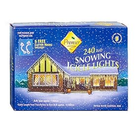Premier PD1356 240 Clear Snowing Outdoor Icicle Lights