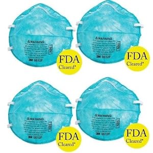 8612F 3M FDA Cleared N95 Particulate Respirator 4-Pack (4 Masks Included) - Flu... by 3M