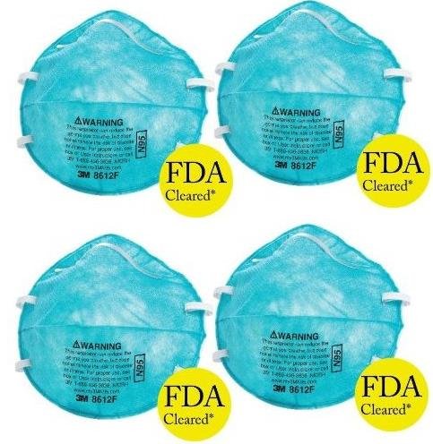 51PPPVLlTYL 8612F 3M FDA Cleared N95 Particulate Respirator 4 Pack (4 Masks Included)   Flu Protection*