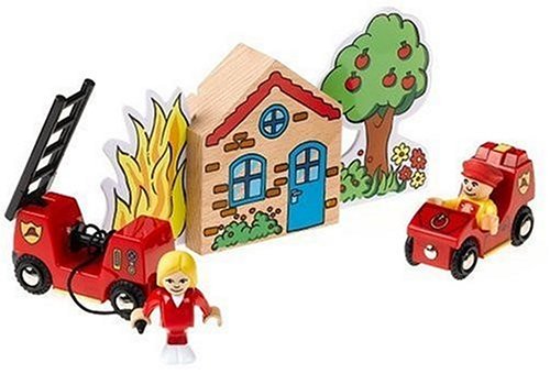 Childrens Toyshop  Toys : BRIO 33685 Wooden Railway System: Fire Brigade Play Set
