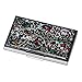Mother of Pearl Black Business Credit Id Name Card Case Holder Metal Stainless Steel Engraved Slim Purse Pocket Cash Money Wallet with Arabesque Design