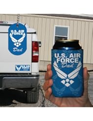 Military Branch - U.S. Air Force Dad 3 Piece Gift Set - Bumper Magnet, Dog Tag, and Can Cooler