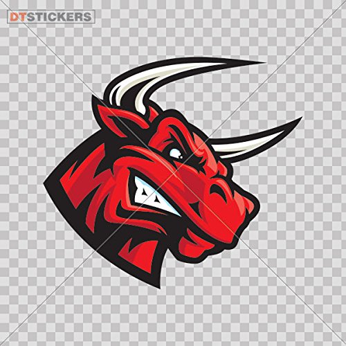 Vinyl Stickers Decal Scary Bull Head For Helmet waterproof horn value shape clip (24 X 21,5 Inches) Fully Waterproof Printed vinyl sticker