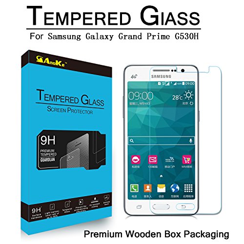 AnokeÂ® Samsung Galaxy Grand Prime G530H Tempered Glass Screen Protectors 9h Hardness, 2.5d Rounded Edges, 0.3mm Thickness (Samsung Galaxy Grand Prime G5308W)