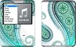 Aqua Azure (Aqua Paisley) Design Protective Decal Skin Sticker for Apple iPod nano 3G (3rd Generation) 4GB/ 8GB Player
