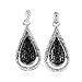 0.15ct TDW White and Black Diamond Pear Shape Drop title=