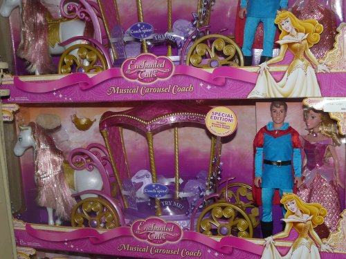 Childrens Toyshop  Toys : Disney Princess Enchanted Tales Musical Carousel Coach Limited Edition with Prince Phillip and Sleeping Beauty Dolls included