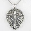Detailed Double Sided Tree Goddess Pendant in Sterling Silver on an 18" Sterling and Rhodium Snake Chain , #8695