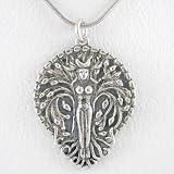 Double Sided Tree Goddess Pendant in Sterling Silver on an 18' Sterling Silver and Rhodium Snake Chain , #8695