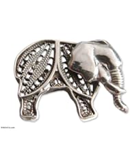 Silver filigree brooch, Young Elephant