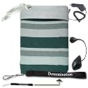 Kroo Soxx Sleeve for Kindle DX (ND10SX02 ,Gray) + USB Data Cable + Black Car Charger + Black E-Reader Light + Determination Strap (Combo)