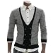 Mens Cardigan Button Vneck Sweater GRAY (DAK15)