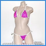 SEXY BRAZILIAN THONG BIKINI (Tropical Hot Pink) A/B Cup