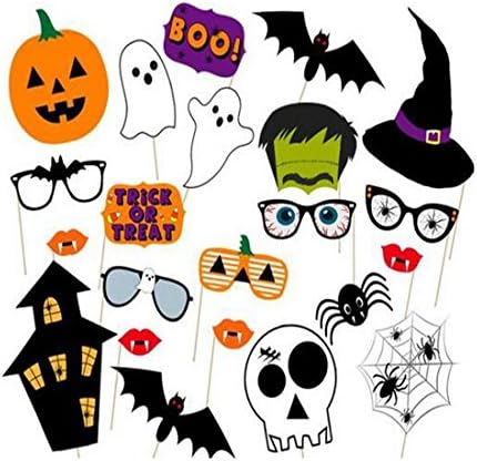 2016 Happy Halloween Party Favors Photo Booth Props DIY Kits - 22 pcs