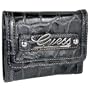 Women's Celeste Shiny Black Synthetic Leather Tri-Fold Wallet: Shiny Black Tri-Fold