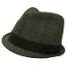 Plaid Tweed Short Brim Fedora Trilby Hat Burgundy Medium Large